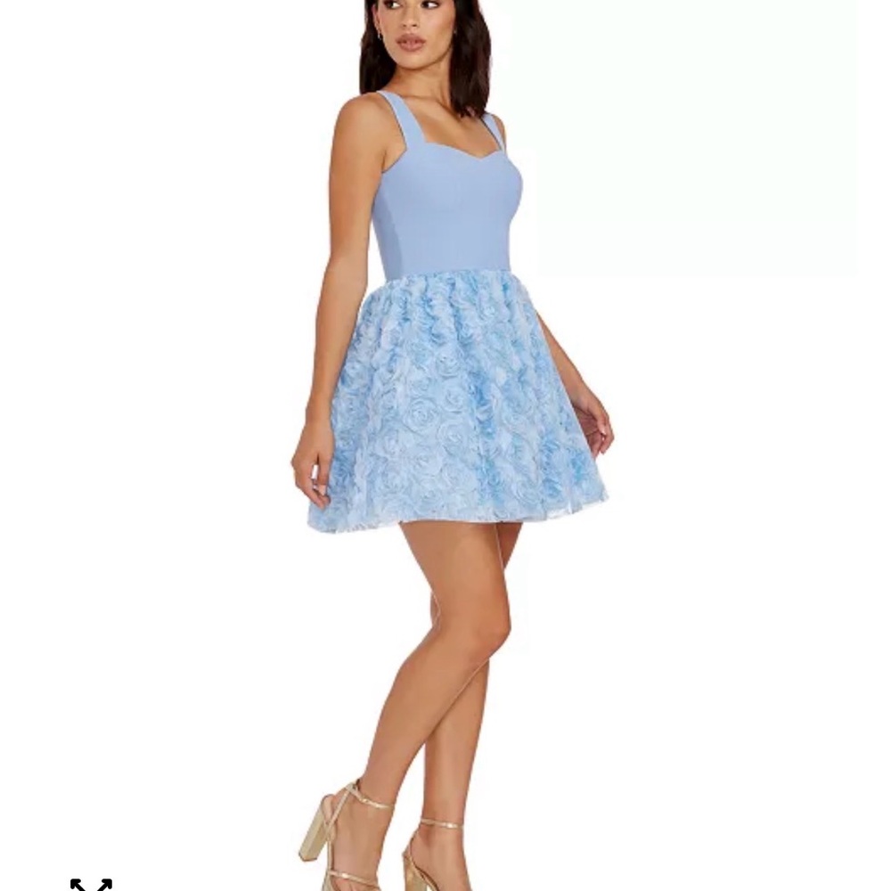 Dress the Population Light Blue Floral Mini Dress - Picture 3 of 9
